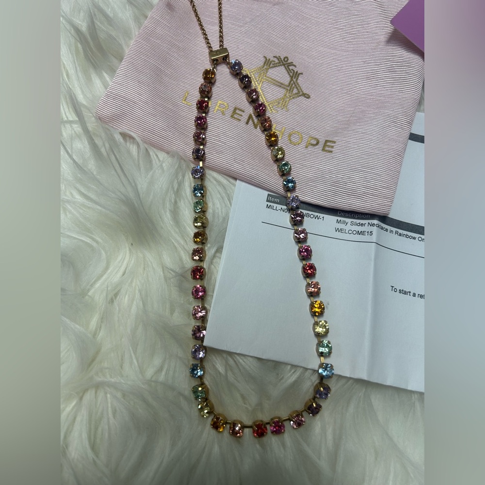 Lauren Home Milly Rainbow Slider Crystal Necklace